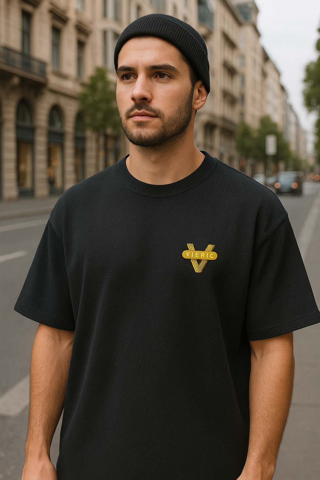 Men's Oversized Waffle Knit T-Shirt