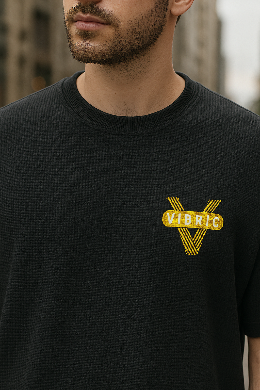 Men's Oversized Waffle Knit T-Shirt