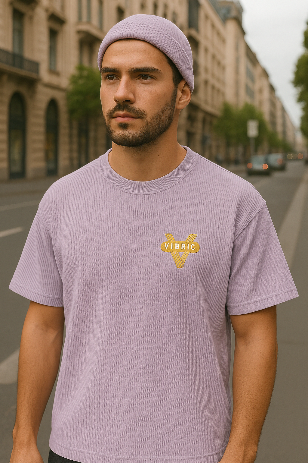 Men's Oversized Waffle Knit T-Shirt