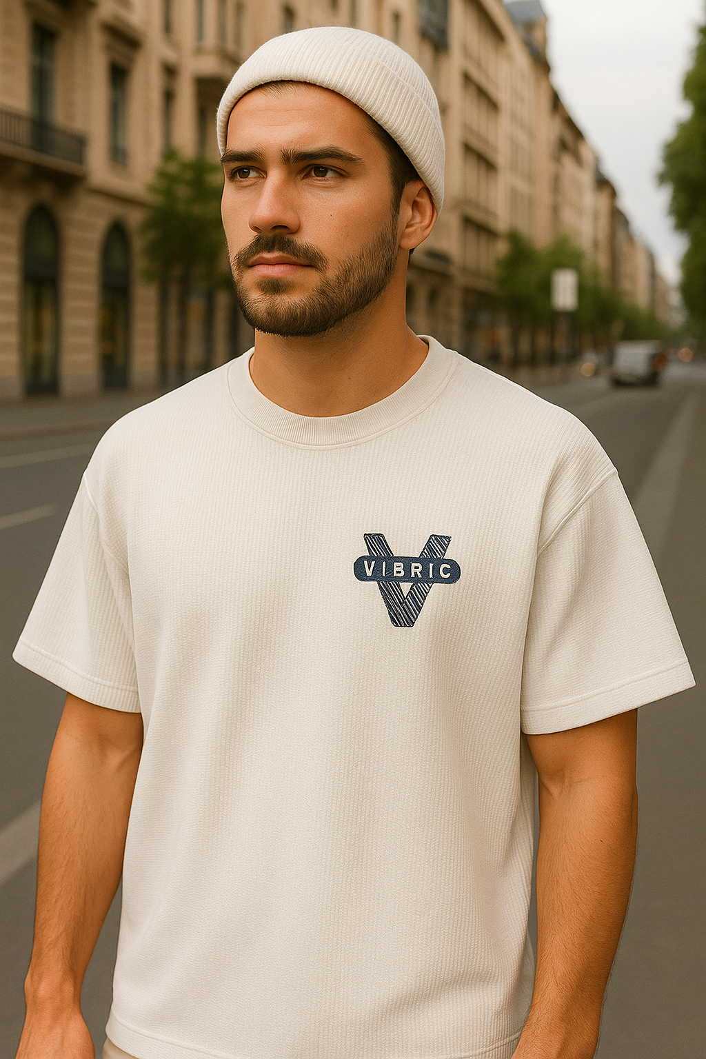 Men's Oversized Waffle Knit T-Shirt