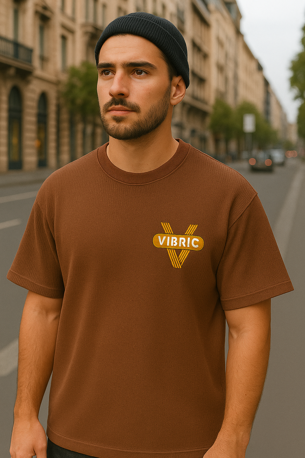 Men's Oversized Waffle Knit T-Shirt